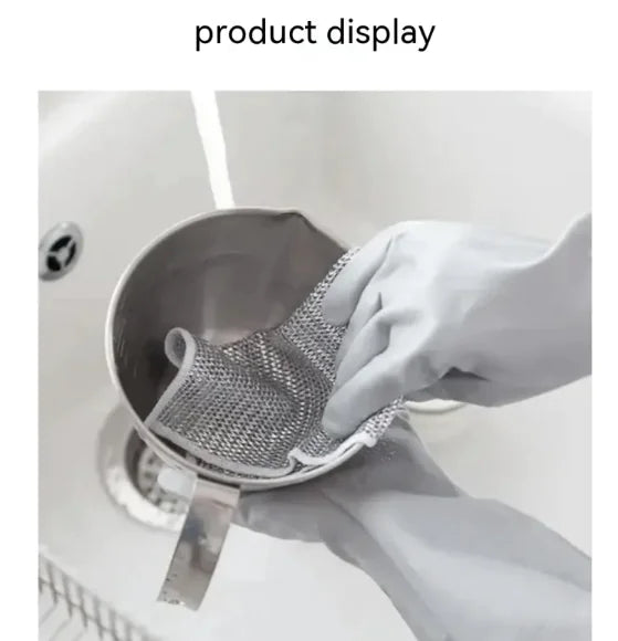 Paño de cocina con bola de alambre de acero