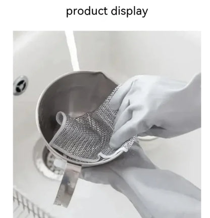 Paño de cocina con bola de alambre de acero